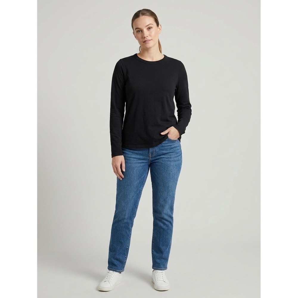 Madewell Northside Long-Sleeve Tee True Black 100% Cotton Crewneck Shirt 1X
